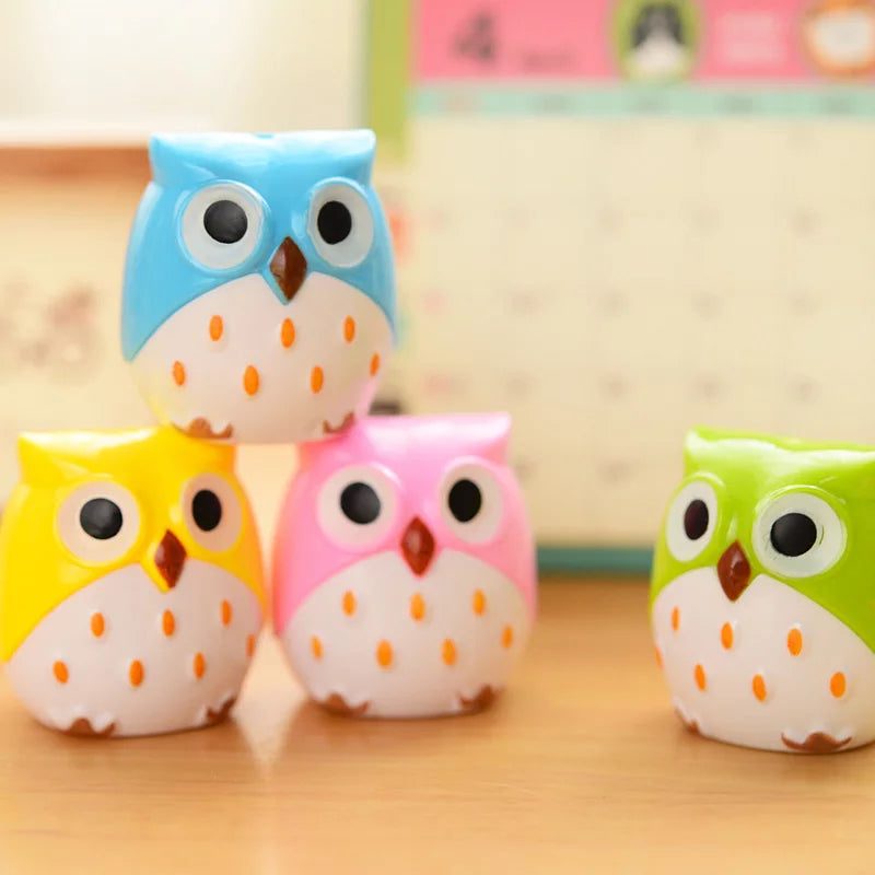 Kawaii Novelty Double Hole Owl Pencil Sharpener - Creative Children&