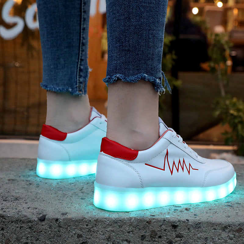 LED Light Colorful Lighting Dance Shoes - USB Rechargeable Fluorescent and Luminous Shoes - Men&
