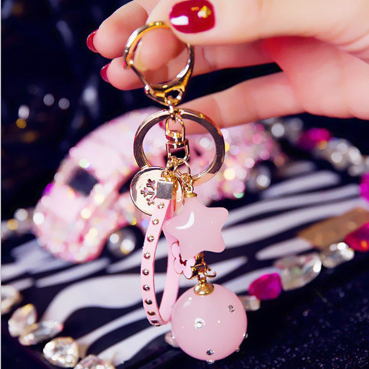 Korean Cartoon Cute Candy Color Keychain - Jelly Color Acrylic Bead Keyring - Bag Pendant