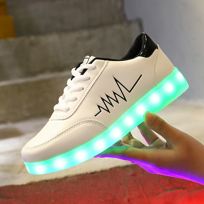 LED Light Colorful Lighting Dance Shoes - USB Rechargeable Fluorescent and Luminous Shoes - Men&