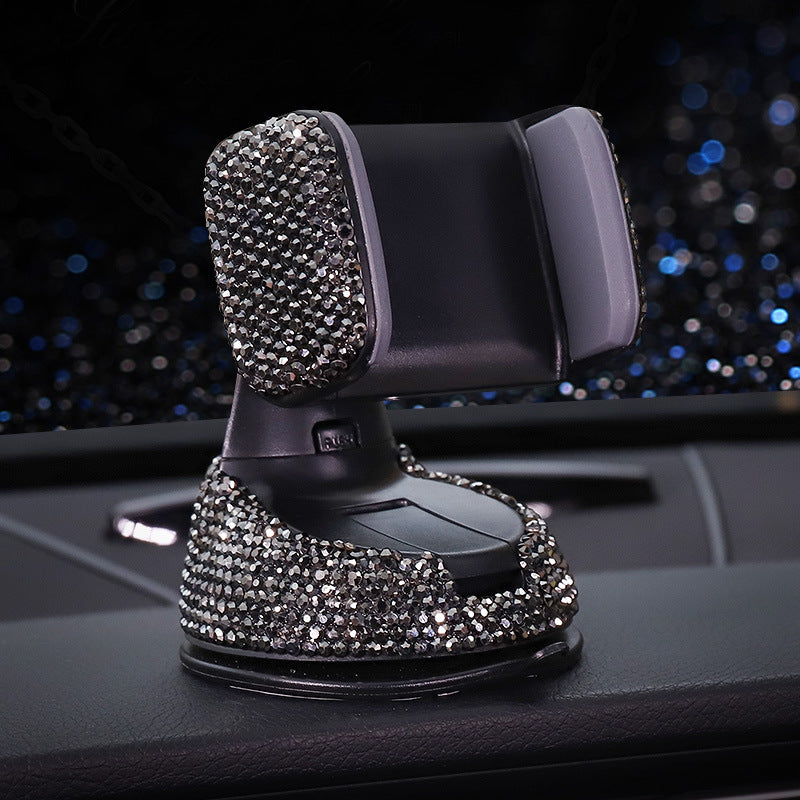 Bling Car Phone Holder -  360°Adjustable Crystal Auto Phone Mount Universal Rhinestone Car Stand Phone Holder - Car Accessories for Windshield Dashboard and Air Outlet