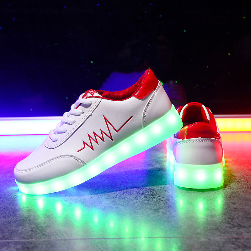 LED Light Colorful Lighting Dance Shoes - USB Rechargeable Fluorescent and Luminous Shoes - Men&