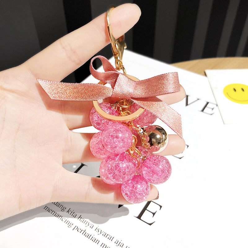 Crystal Grape Bunch Keychain Pendant - Acrylic Material