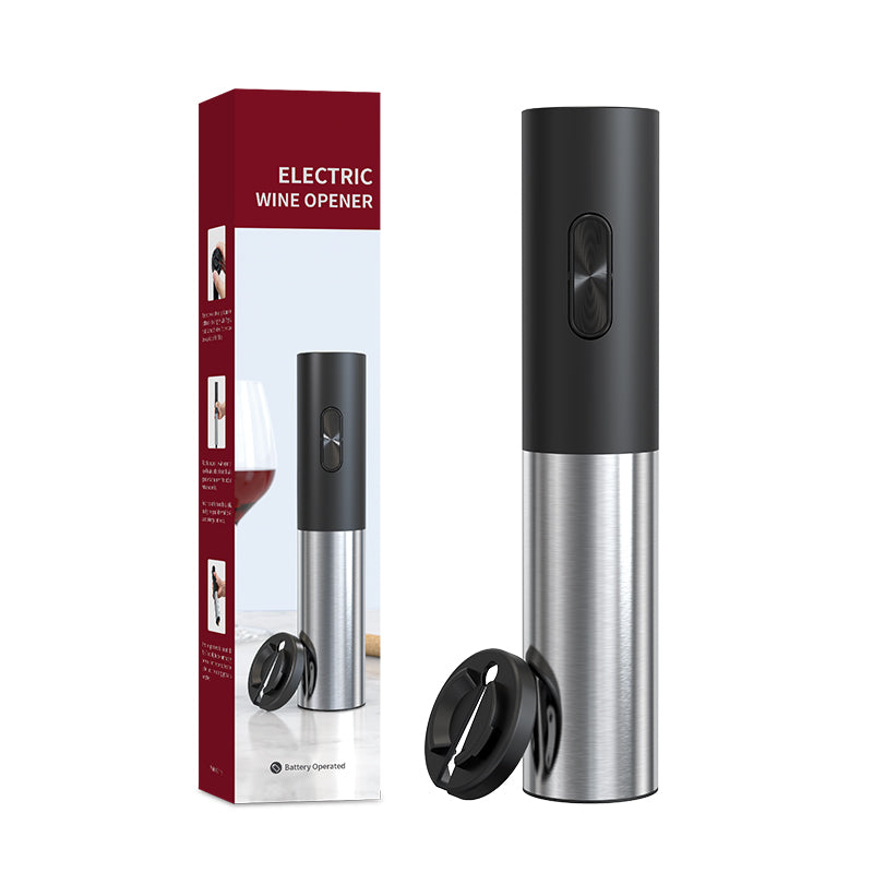 Electric Wine - Automatic Single Button Action - Battery Operated - Fast Corkscrew Remover - Perfect for Restaurant - Hotel Party and Home Use - Electric Wine Opener is Stainless Steel