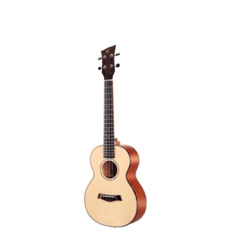 Kaka Solid Top Soprano 21" Ukulele – Spruce Inlay Ukulele  - With Beginner Kit includes Cover, Picks (5 pcs), Tuner, Strap