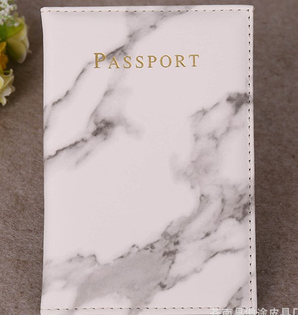 Marble Passport Holder - Travel Passport Protection Folder