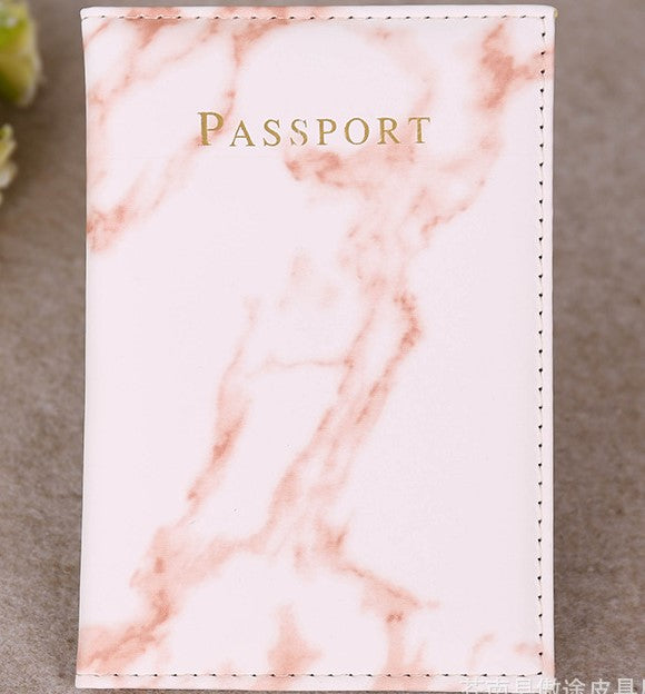 Marble Passport Holder - Travel Passport Protection Folder