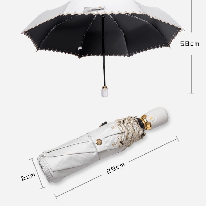 Three Folding Umbrella - Fully Automatic Umbrella - Large Double Women&