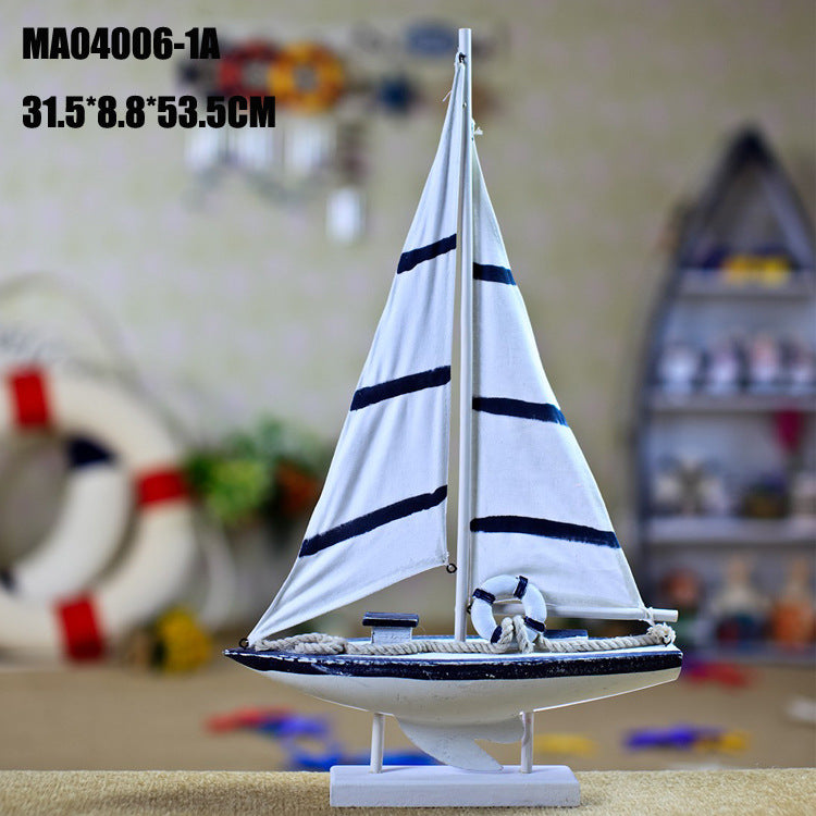 Canvas Single Sailboat - American Boat - Solid Wood Sailboat Decor - Modern Home