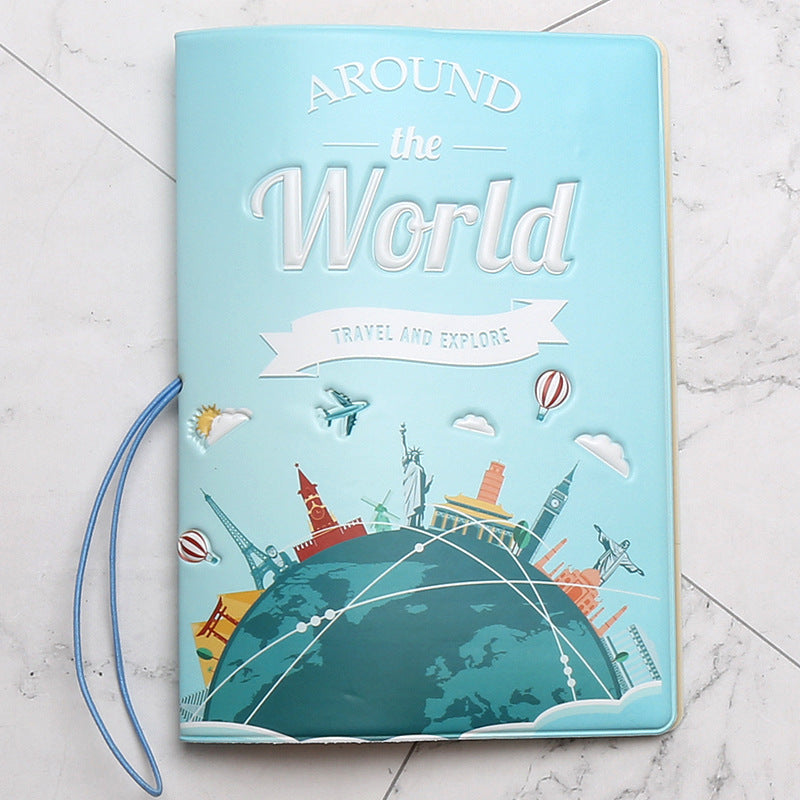 Around the World Travel Passport Holder - 3D Embossed Passport Holder