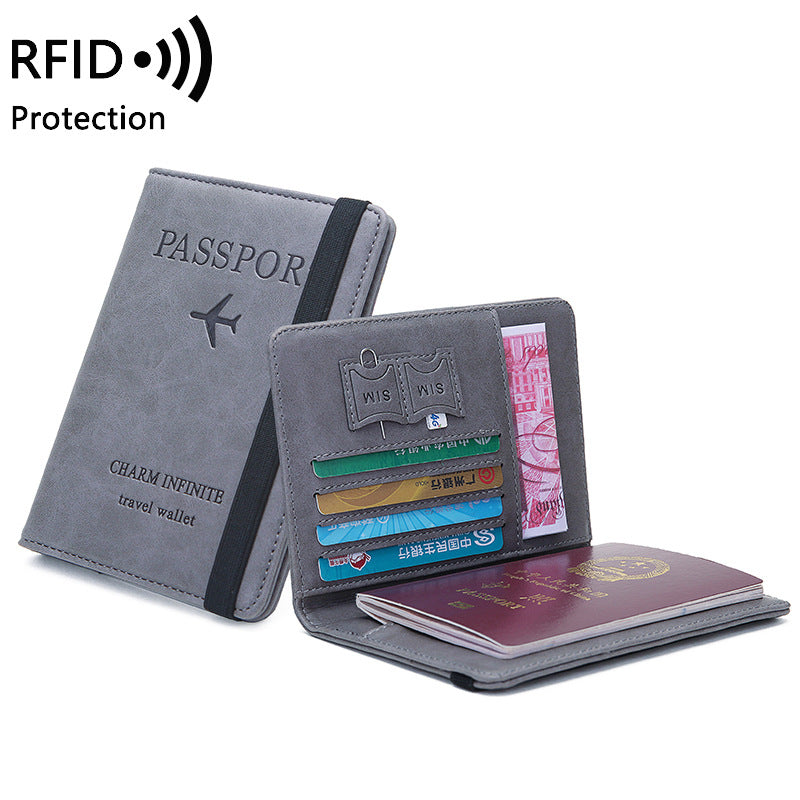 RFID Passport Holder - Simple Fashion Multifunctional Document Bag - Ultra-thin Leather Case Passport Holder for Travel Abroad