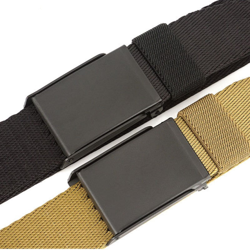 Nylon Belt - Versatile Casual - Metal Buckle Twill Belt - 125cm * 3.8 cm - Khaki