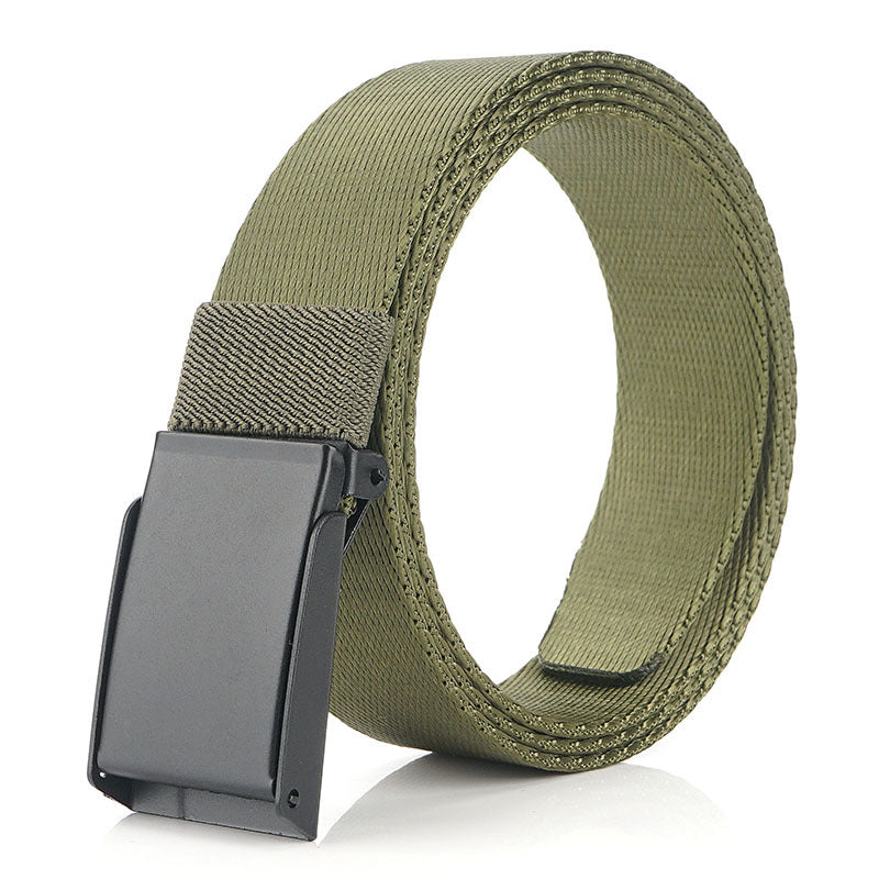 Nylon Belt - Versatile Casual - Metal Buckle Twill Belt - 125cm * 3.8 cm - Green