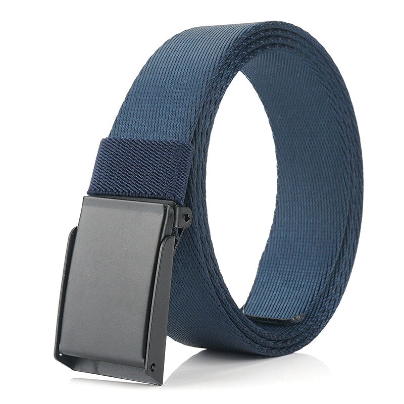 Nylon Belt - Versatile Casual - Metal Buckle Twill Belt - 125cm * 3.8 cm - Blue