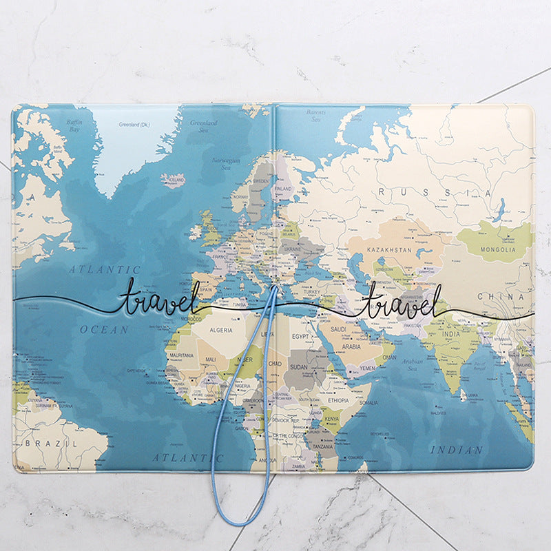 Travel Document Cover - Map 3D Passport Cover