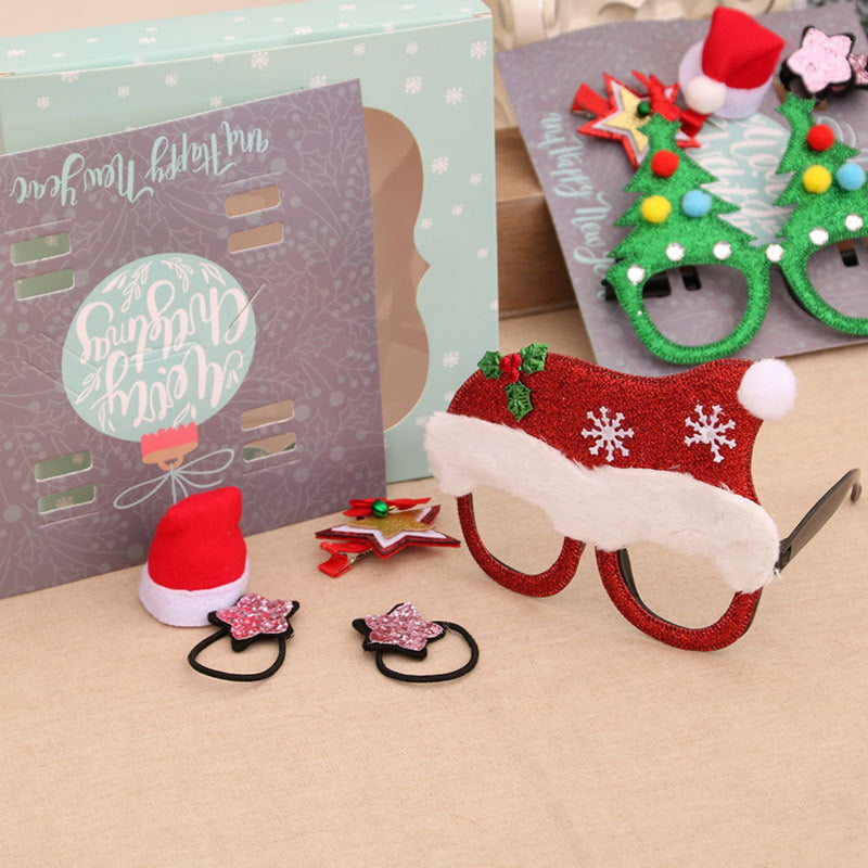 Christmas Hair Accessories - Hairpin, Headband and Glasses Set