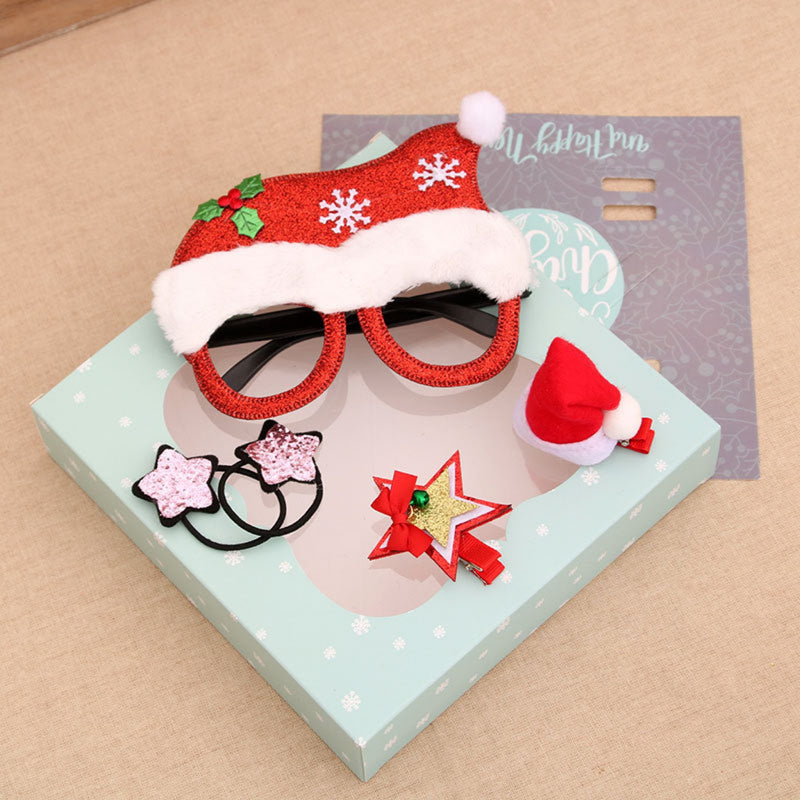 Christmas Hair Accessories - Hairpin, Headband and Glasses Set