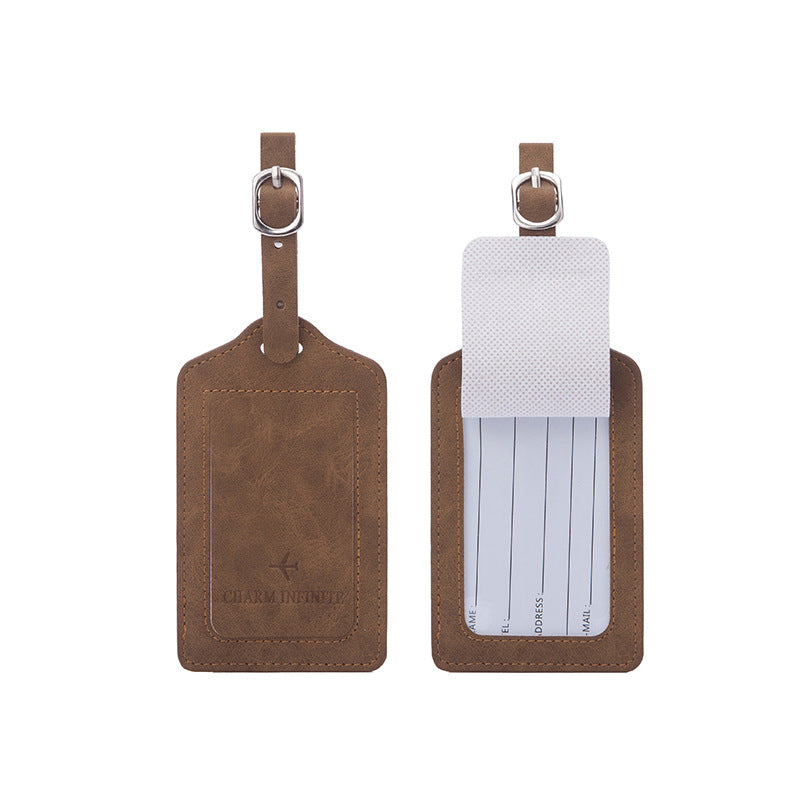 Suitcase Tags Identifiers PU Leather Name ID Labels with Privacy Cover for Travel