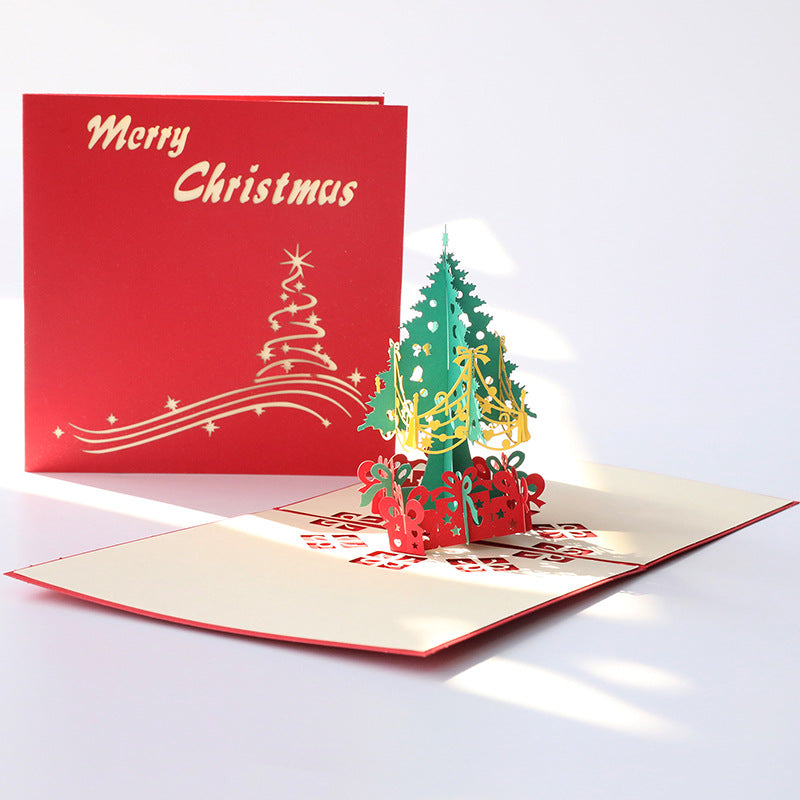 Christmas 3D Pop Up Card - Christmas Tree Three-Dimensional Greeting Card