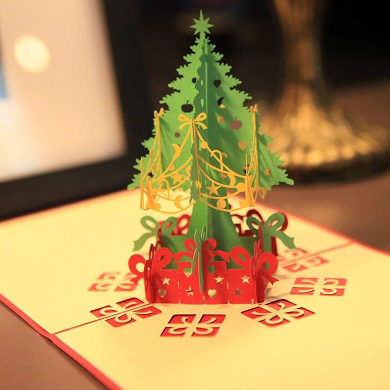 Christmas 3D Pop Up Card - Christmas Tree Three-Dimensional Greeting Card