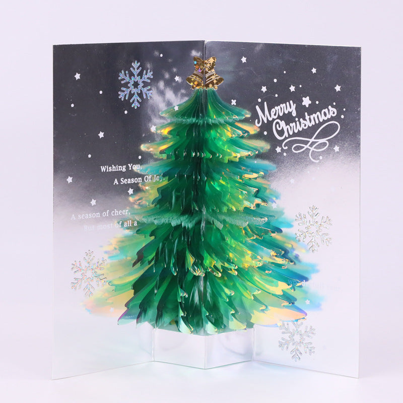 Christmas 3D Pop Up Card - Sparkling Christmas Tree Tridimensional Display