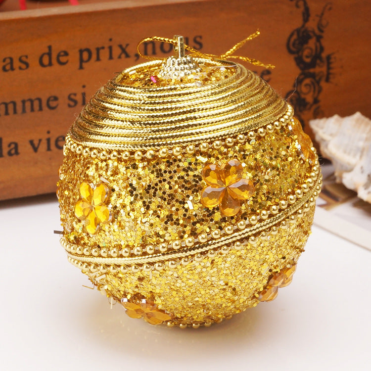 Christmas Balls Ornaments - 1 Pc Beautiful Ball Caps Style for Xmas Tree Decorations - 80 mm