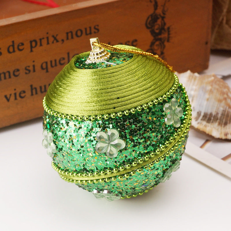 Christmas Balls Ornaments - 1 Pc Beautiful Ball Caps Style for Xmas Tree Decorations - 80 mm
