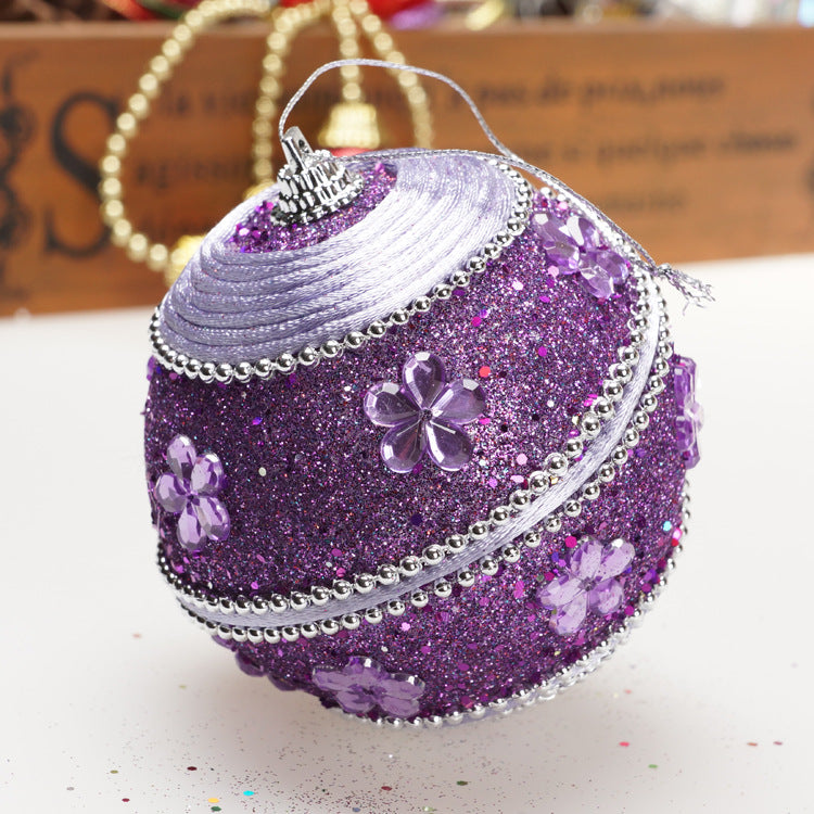 Christmas Balls Ornaments - 1 Pc Beautiful Ball Caps Style for Xmas Tree Decorations - 80 mm