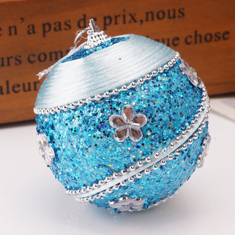 Christmas Balls Ornaments - 1 Pc Beautiful Ball Caps Style for Xmas Tree Decorations - 80 mm