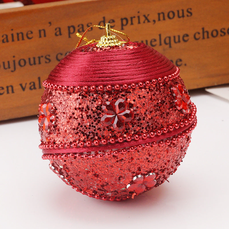 Christmas Balls Ornaments - 1 Pc Beautiful Ball Caps Style for Xmas Tree Decorations - 80 mm