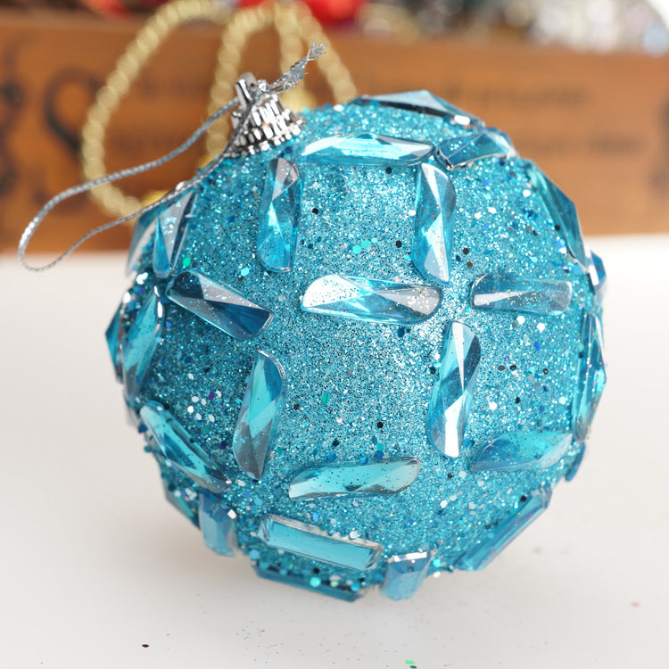 Christmas Balls Ornaments - 1 Pc Beautiful Ball Tennis Style for Xmas Tree Decorations - 80 mm