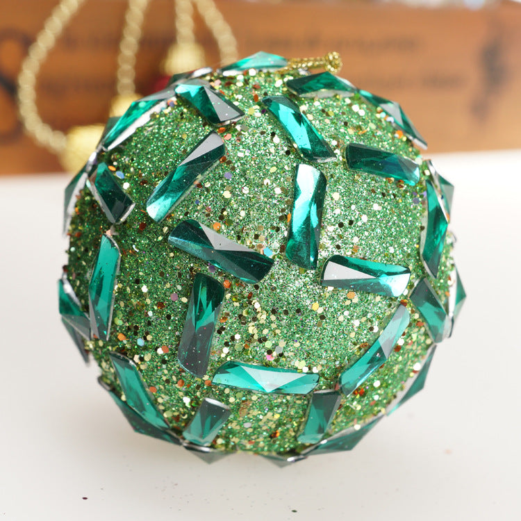 Christmas Balls Ornaments - 1 Pc Beautiful Ball Tennis Style for Xmas Tree Decorations - 80 mm