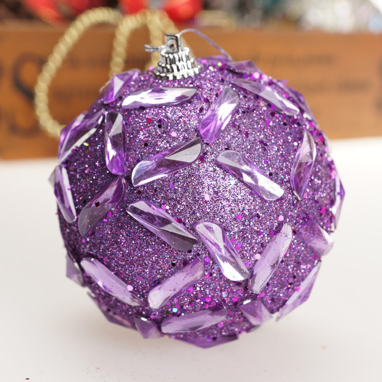 Christmas Balls Ornaments - 1 Pc Beautiful Ball Tennis Style for Xmas Tree Decorations - 80 mm