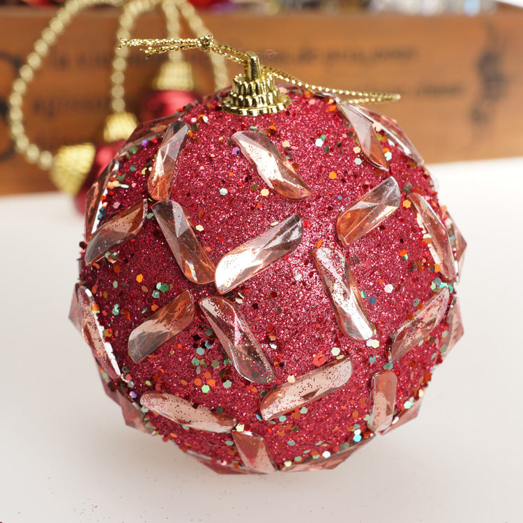 Christmas Balls Ornaments - 1 Pc Beautiful Ball Tennis Style for Xmas Tree Decorations - 80 mm
