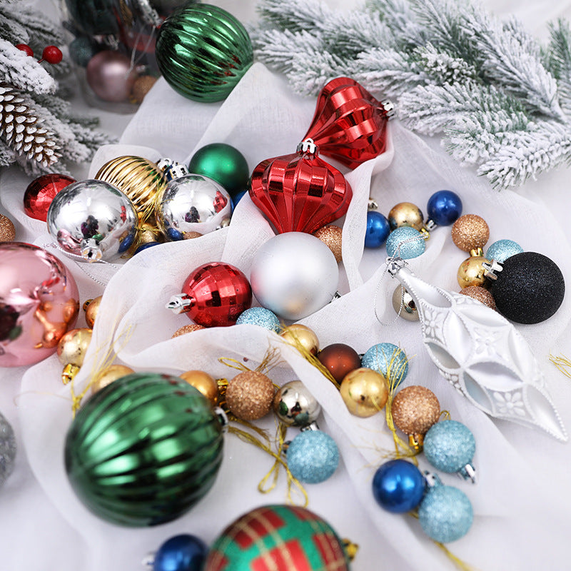Christmas Balls Ornaments - Electroplating Bright Light Balls in PVC Bucket Wrapping for Xmas Tree Decorations - Different Shape