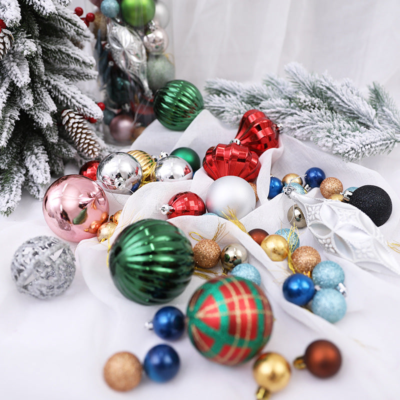 Christmas Balls Ornaments - Electroplating Bright Light Balls in PVC Bucket Wrapping for Xmas Tree Decorations - Different Shape