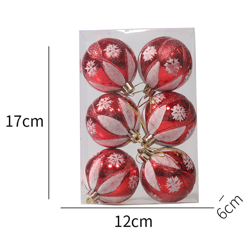 Christmas Balls Ornaments - 6 Pcs Balls in PVC Bucket Wrapping for Xmas Tree Decorations - 60 mm