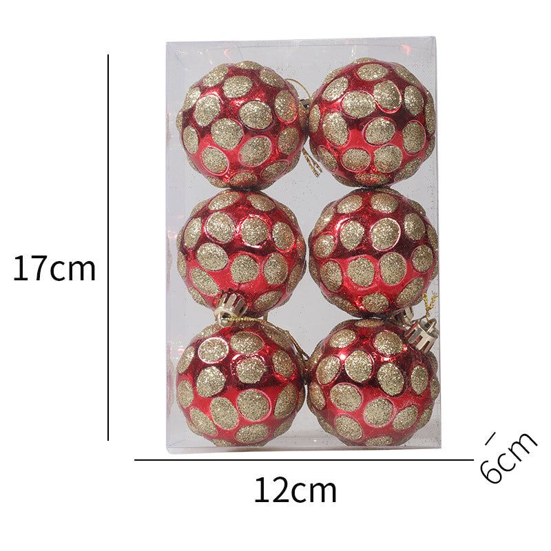 Christmas Balls Ornaments - 6 Pcs Balls in PVC Bucket Wrapping for Xmas Tree Decorations - 60 mm