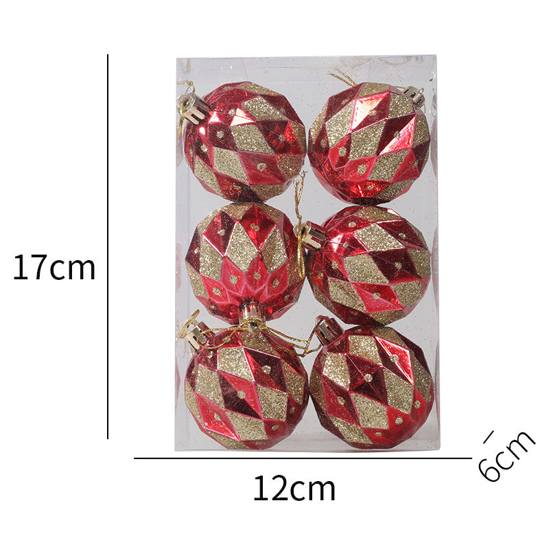 Christmas Balls Ornaments - 6 Pcs Balls in PVC Bucket Wrapping for Xmas Tree Decorations - 60 mm