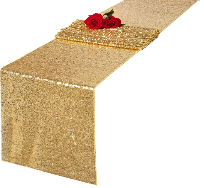 Sequin Table Runner - Glitter Table Linens Gift Packing - for Outdoor Party - Wedding Birthday Supplies Decorations - Bachelorette Holiday Celebration - Bridal Shower - Baby Shower
