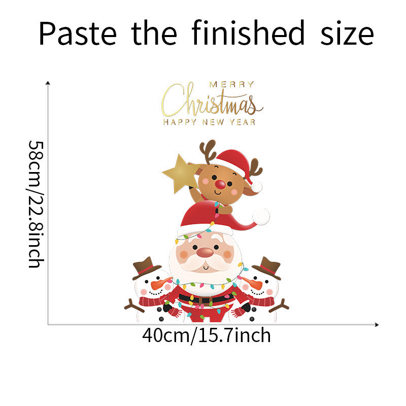 Christmas Stickers -  Merry Christmas Wall Decals Stickers Removable, Santa Claus and Deer and Snowman Vinyl DIY Wall Art Decal, Christmas Window Clings Decals Sticker for Wall Kid Living Room Bedroom Decorations