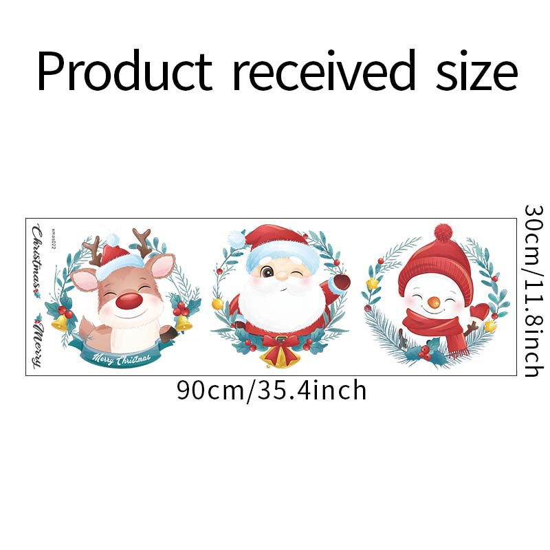 Christmas Stickers -  Merry Christmas Wall Decals Stickers Removable,  Deer and Santa Claus and Snowman Vinyl DIY Wall Art Decal, Christmas Window Clings Decals Sticker for Wall Kid Living Room Bedroom Decorations