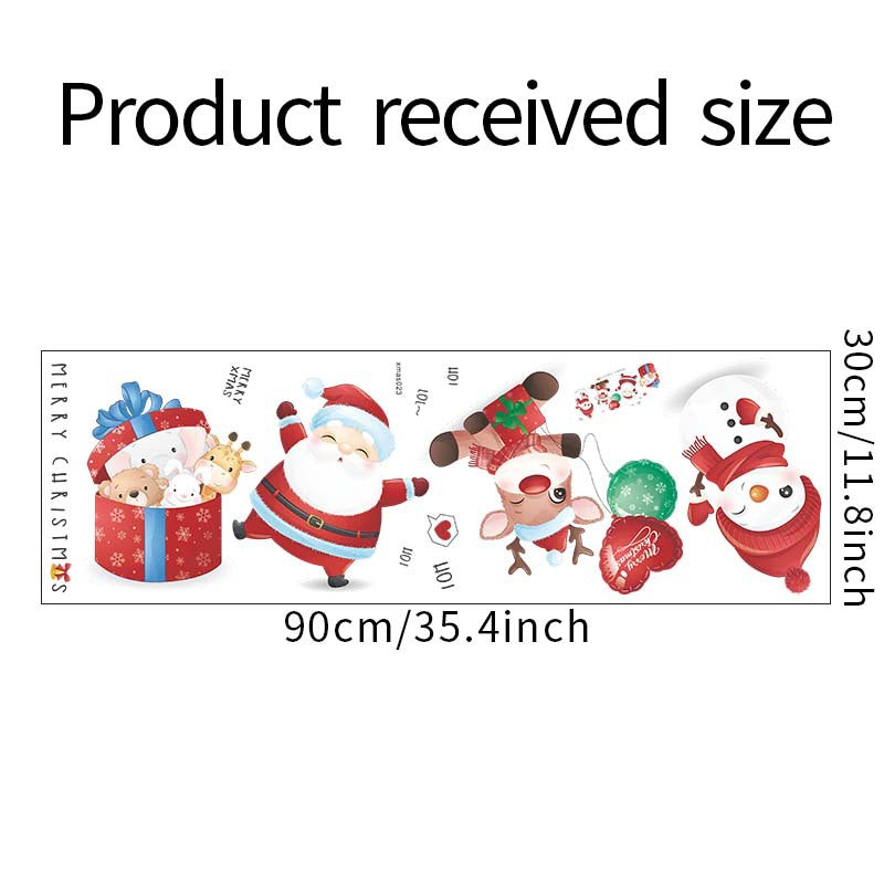 Christmas Stickers -  Merry Christmas Wall Decals Stickers Removable,  GIift Box and Santa Claus and Deer and Snowman Vinyl DIY Wall Art Decal, Christmas Window Clings Decals Sticker for Wall Kid Living Room Bedroom Decorations