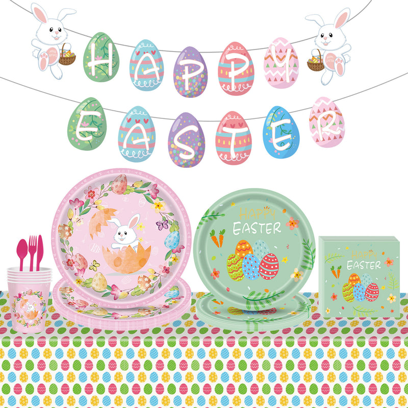 Easter Products - Easter Decorations - Easter Paper Plates and Easter Banner and Cups and Napkins