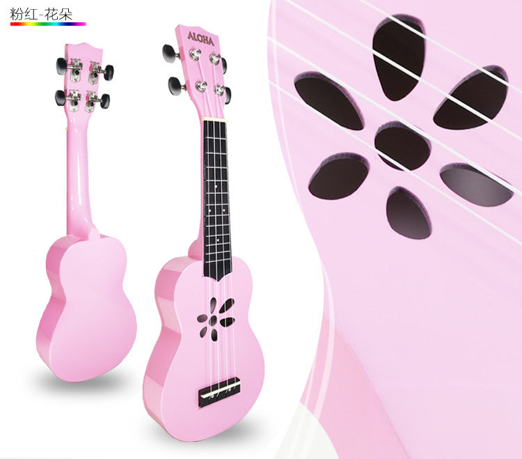 Basewood Material 21" Ukulele Special Hall - Pink Flower