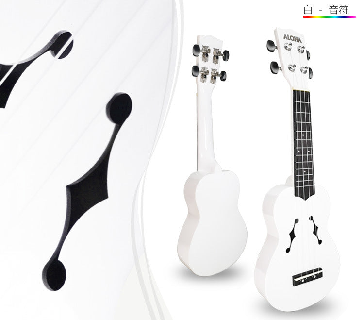 Basewood Material 21" Ukulele Special Hall - White Melody