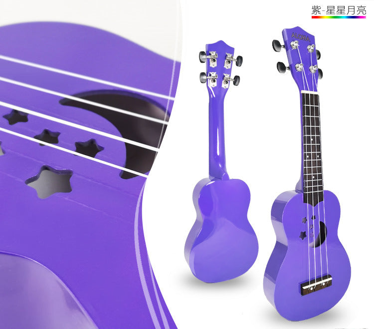 Basewood Material 21" Ukulele Special Hall - Purple Stars and Moon