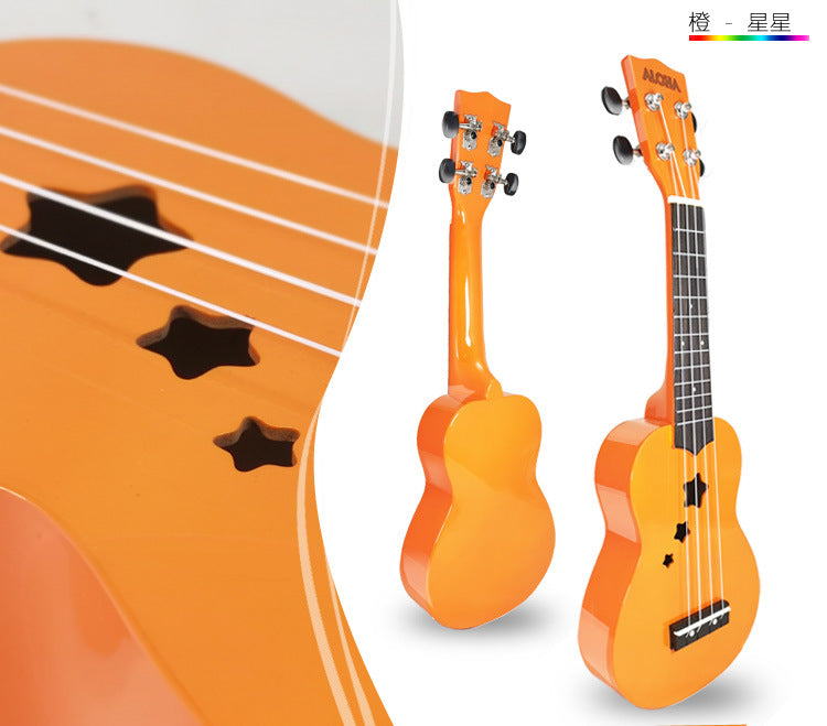 Basewood Material 21" Ukulele Special Hall - Orange Stars