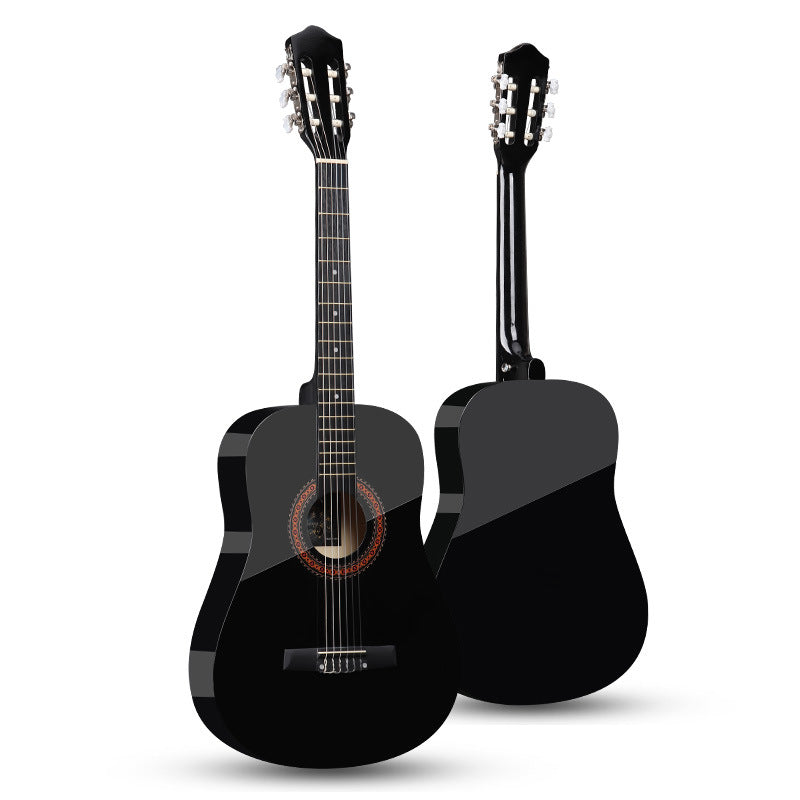 Classical Rounded 38" Guitar - Black – Basswood