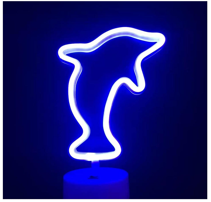 Blue Whale - Neon Night Light - Sign Wall Art Sign Night Lamp - Xmas Birthday Gift - Wedding Party Wall Hanging Neon Lamp Home Decor